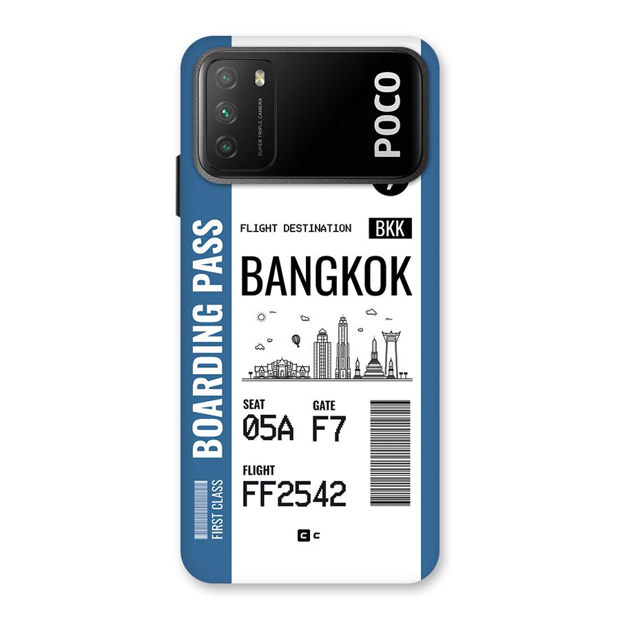 Bangkok Boarding Pass Back Case for Poco M3
