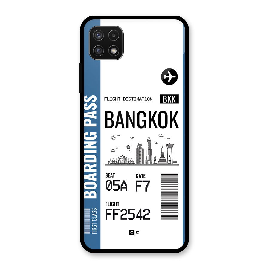 Bangkok Boarding Pass Glass Back Case for Galaxy A22 5G