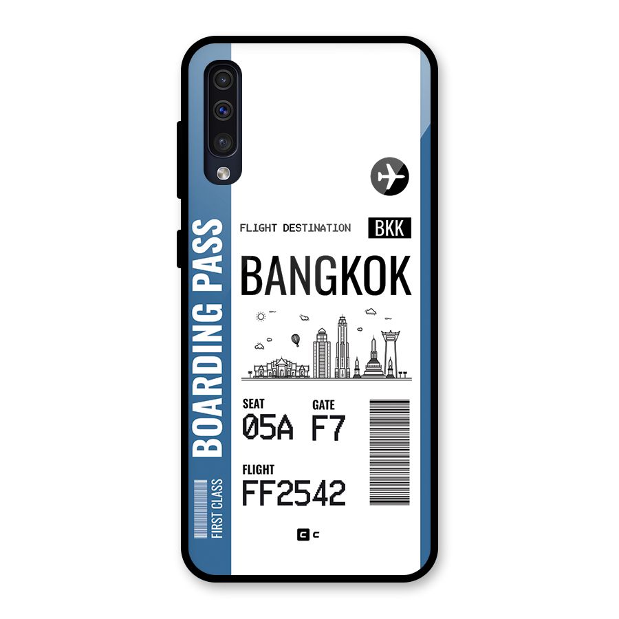 Bangkok Boarding Pass Glass Back Case for Galaxy A30s