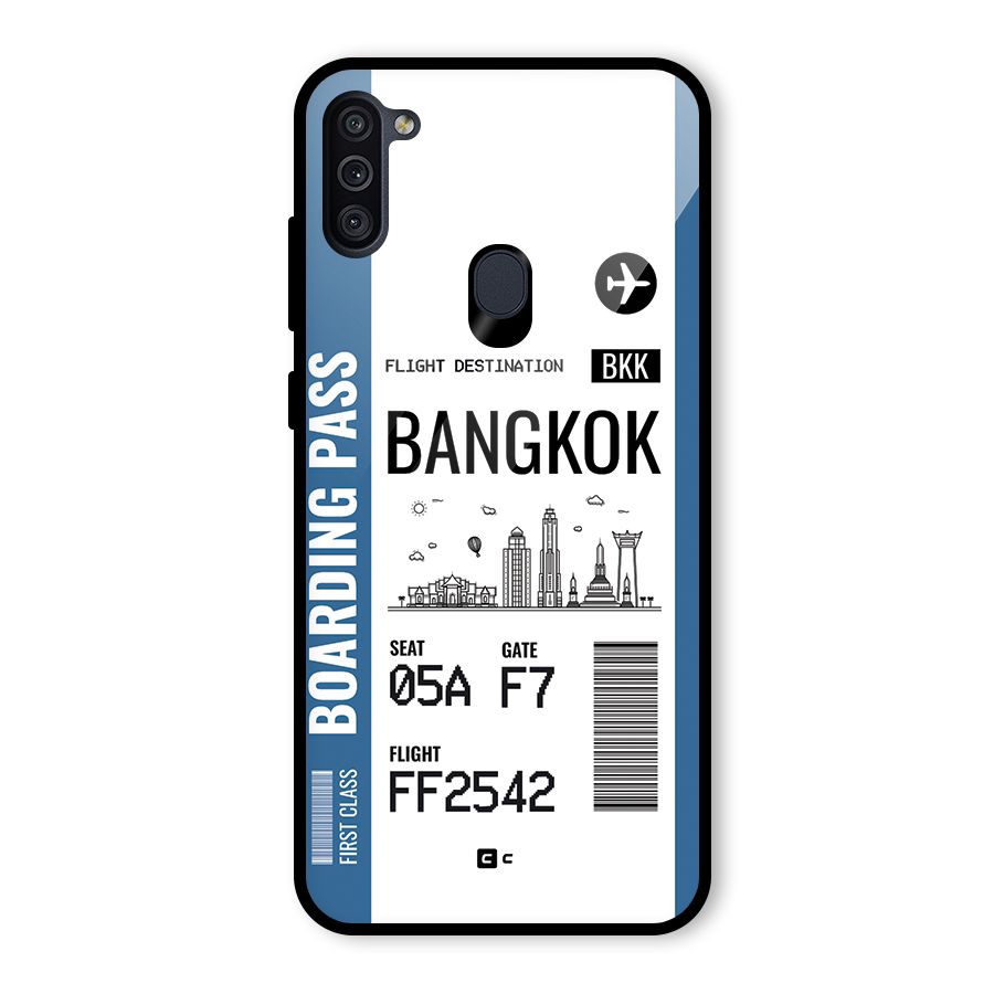 Bangkok Boarding Pass Glass Back Case for Galaxy M11