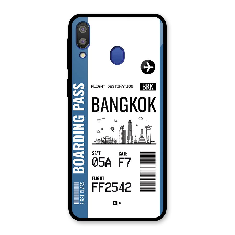 Bangkok Boarding Pass Glass Back Case for Galaxy M20