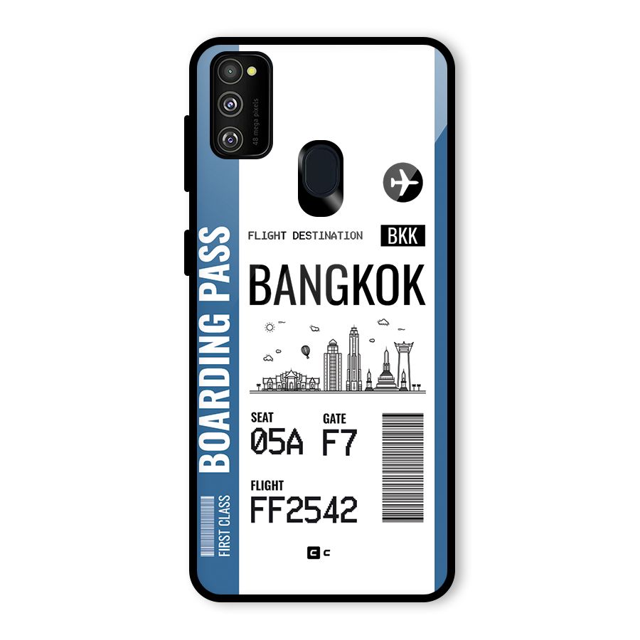 Bangkok Boarding Pass Glass Back Case for Galaxy M30s
