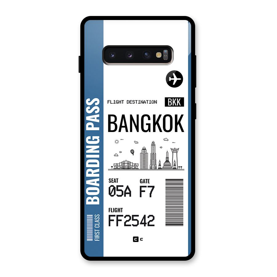 Bangkok Boarding Pass Glass Back Case for Galaxy S10 Plus