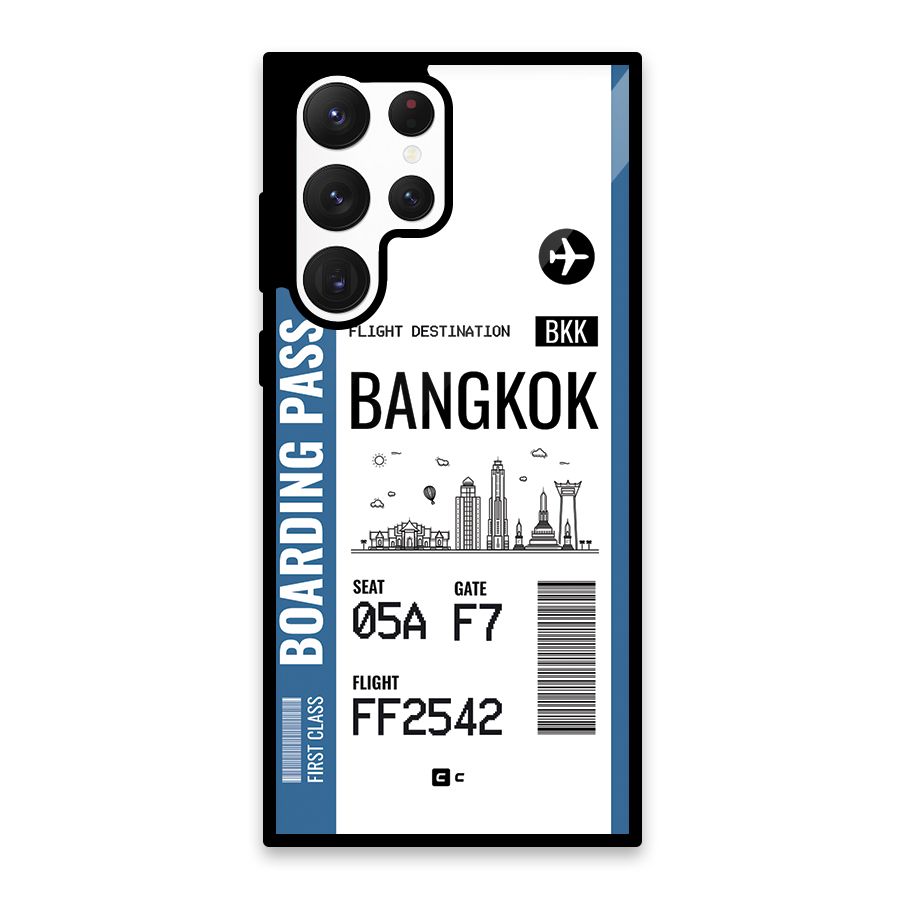 Bangkok Boarding Pass Glass Back Case for Galaxy S22 Ultra 5G
