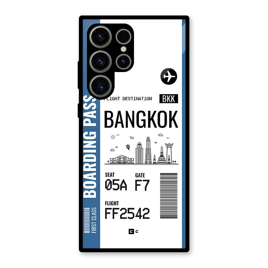 Bangkok Boarding Pass Glass Back Case for Galaxy S23 Ultra