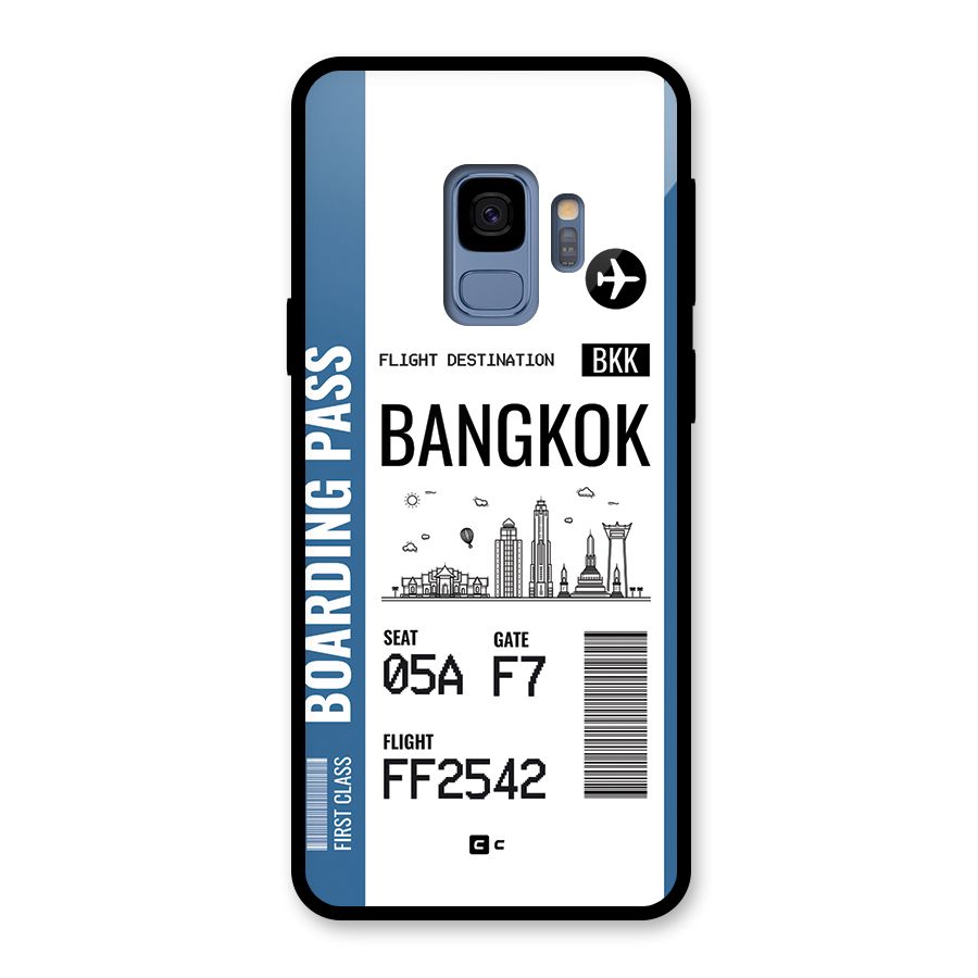 Bangkok Boarding Pass Glass Back Case for Galaxy S9