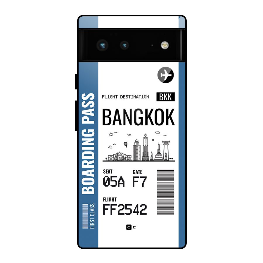 Bangkok Boarding Pass Glass Back Case for Google Pixel 6