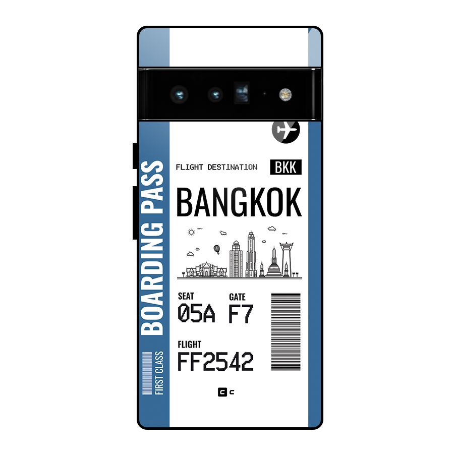 Bangkok Boarding Pass Glass Back Case for Google Pixel 6 Pro