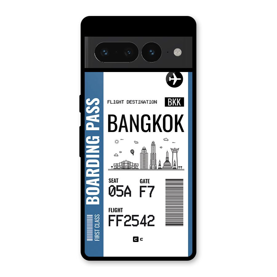 Bangkok Boarding Pass Glass Back Case for Google Pixel 7 Pro