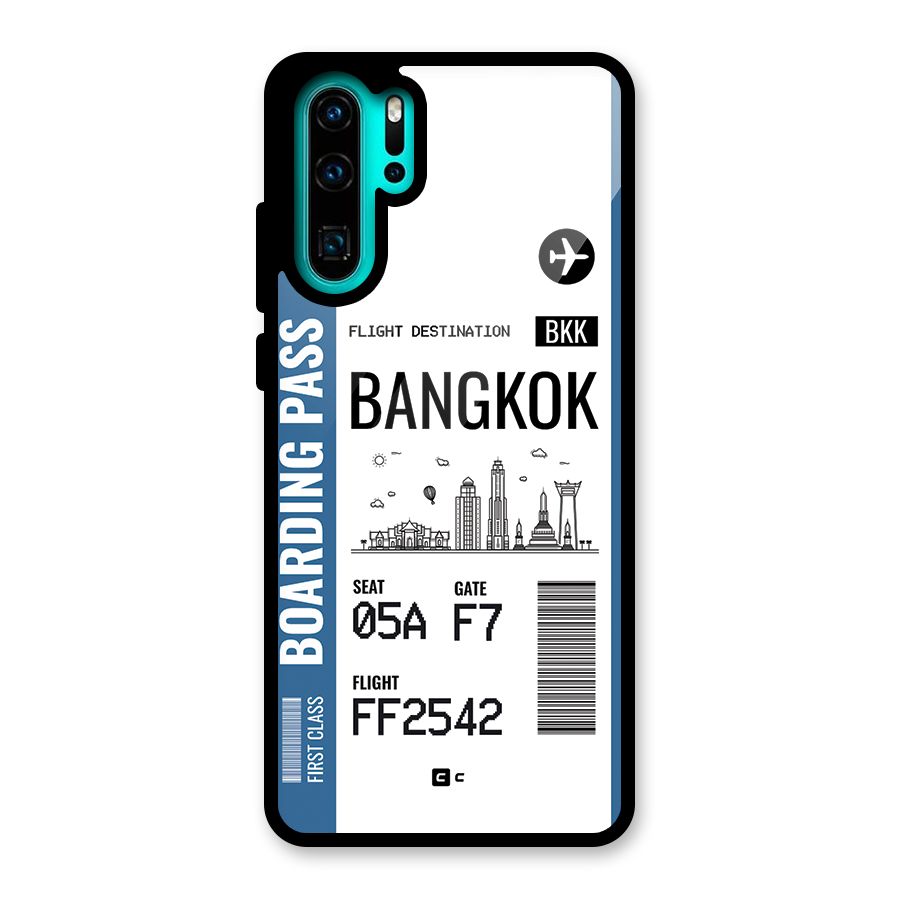 Bangkok Boarding Pass Glass Back Case for Huawei P30 Pro