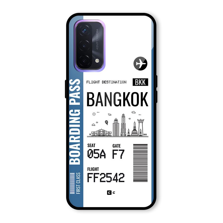 Bangkok Boarding Pass Glass Back Case for Oppo A74 5G
