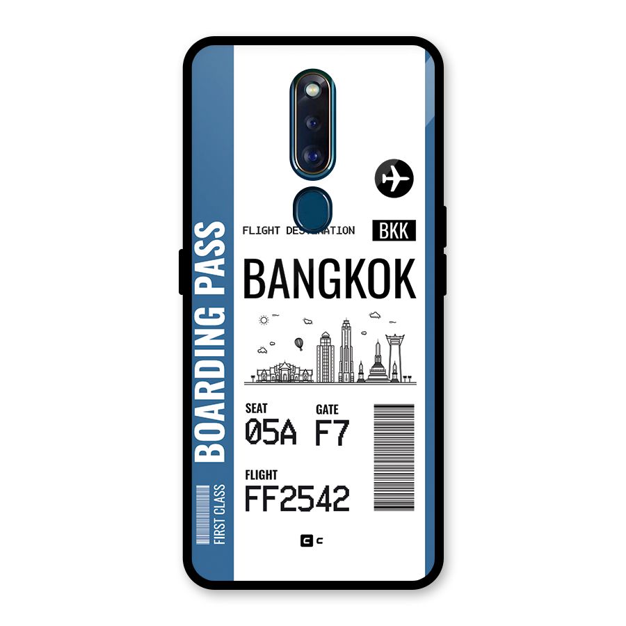 Bangkok Boarding Pass Glass Back Case for Oppo F11 Pro