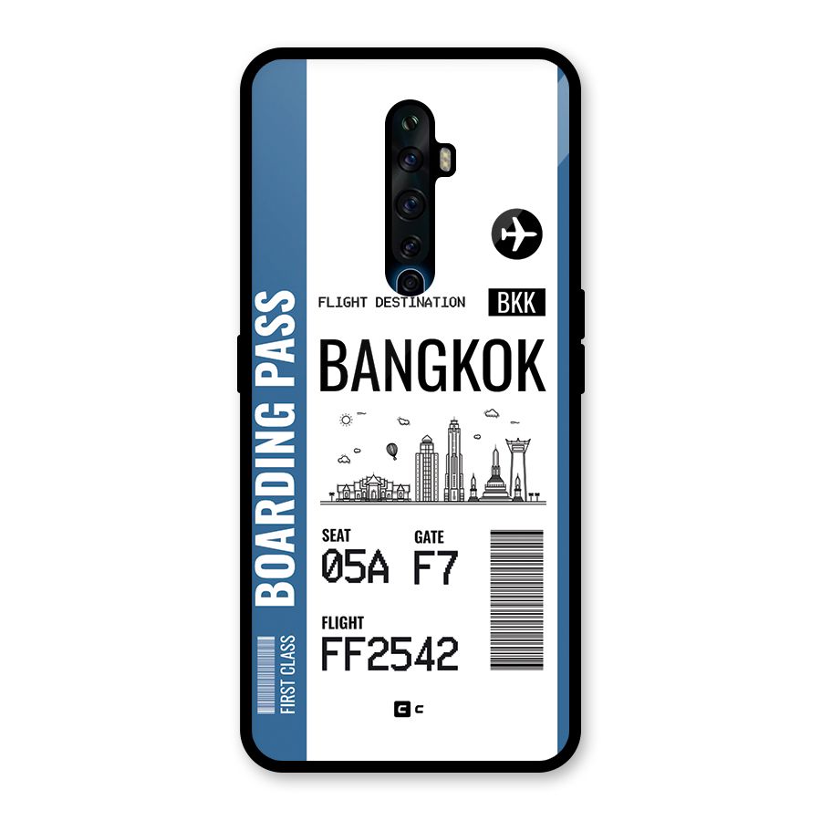 Bangkok Boarding Pass Glass Back Case for Oppo Reno2 F