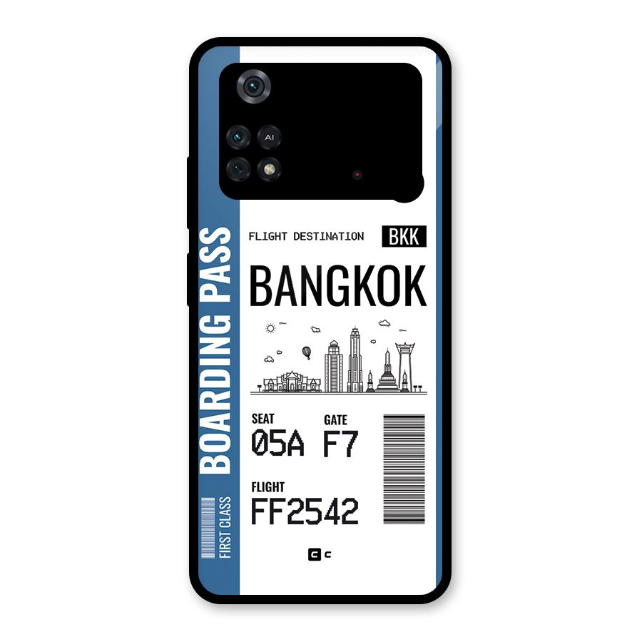 Bangkok Boarding Pass Glass Back Case for Poco M4 Pro 4G