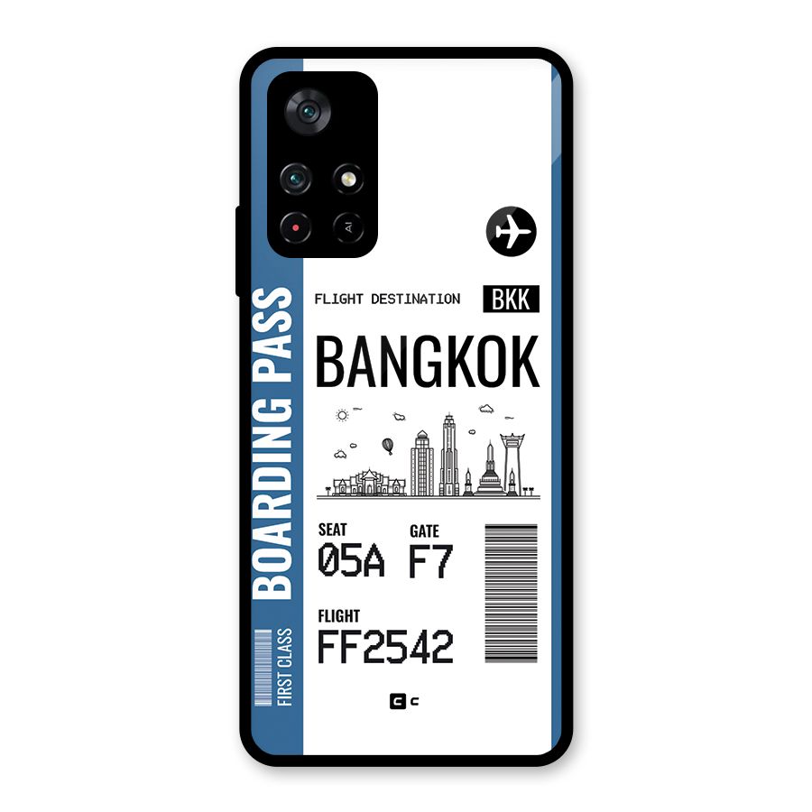 Bangkok Boarding Pass Glass Back Case for Poco M4 Pro 5G