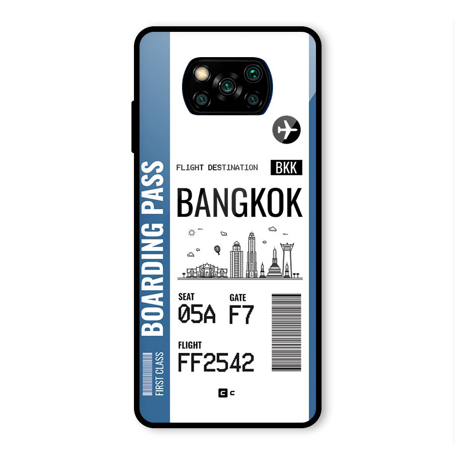 Bangkok Boarding Pass Glass Back Case for Poco X3 Pro