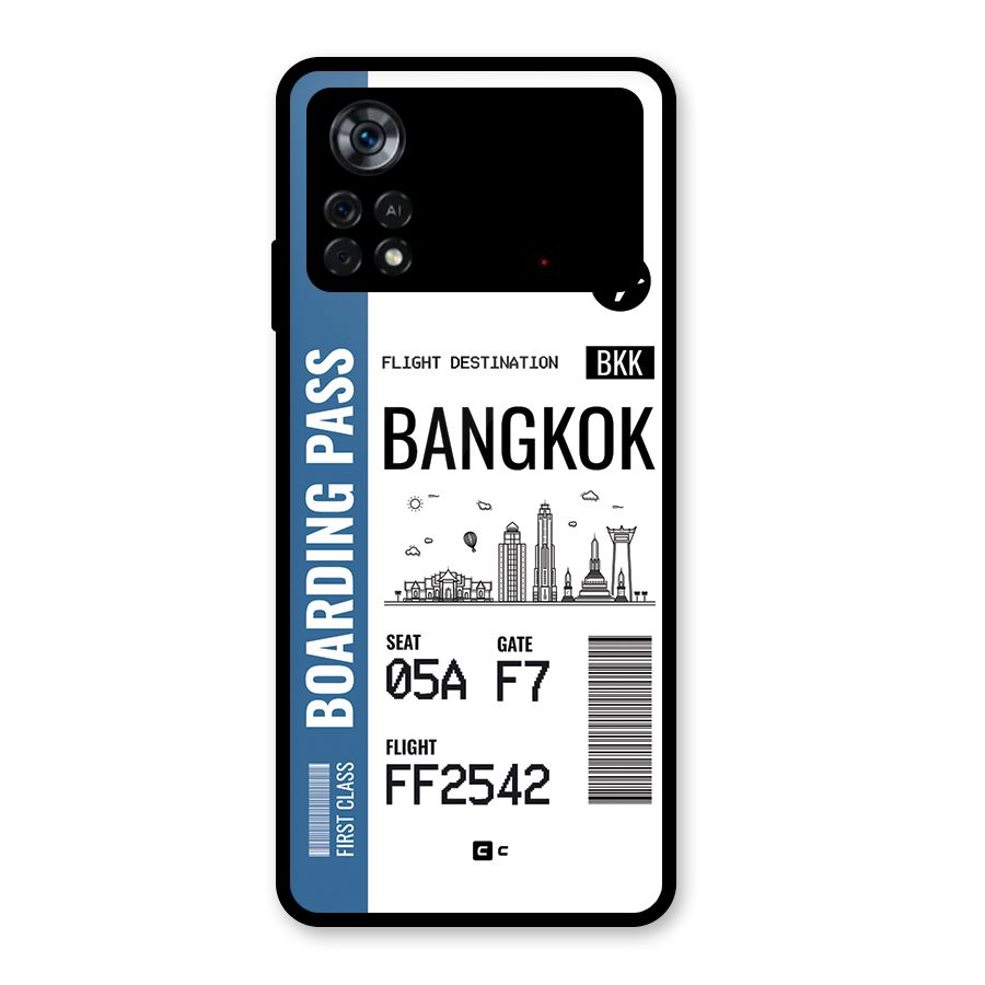 Bangkok Boarding Pass Glass Back Case for Poco X4 Pro 5G