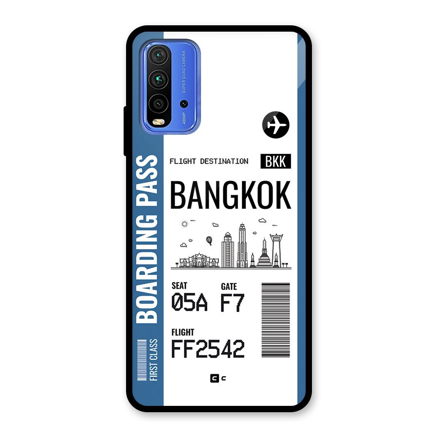 Bangkok Boarding Pass Glass Back Case for Redmi 9 Power