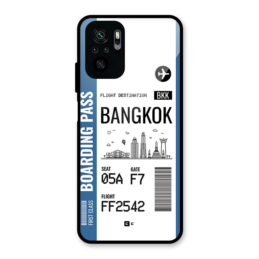 Bangkok Boarding Pass Glass Back Case for Redmi Note 10S