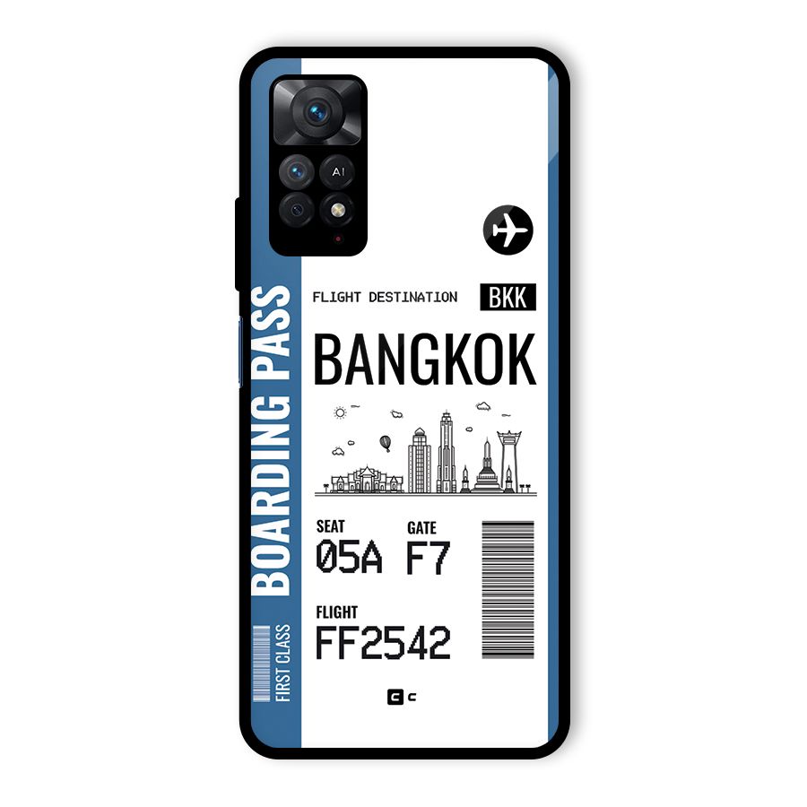 Bangkok Boarding Pass Glass Back Case for Redmi Note 11 Pro
