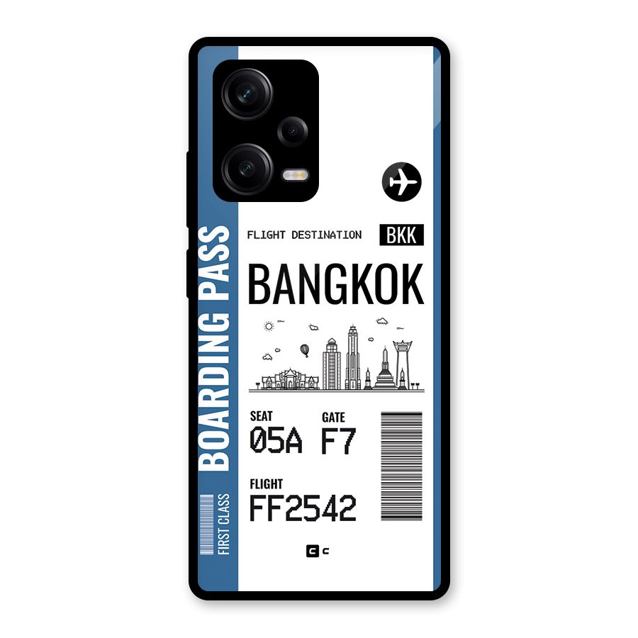 Bangkok Boarding Pass Glass Back Case for Redmi Note 12 Pro