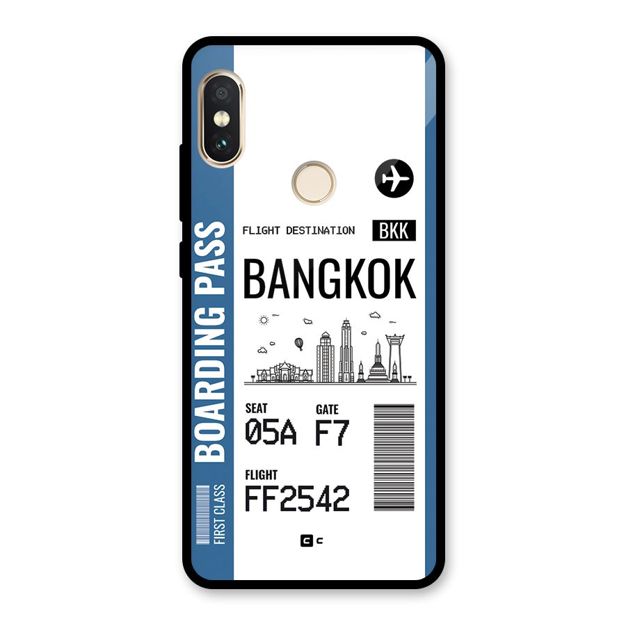 Bangkok Boarding Pass Glass Back Case for Redmi Note 5 Pro