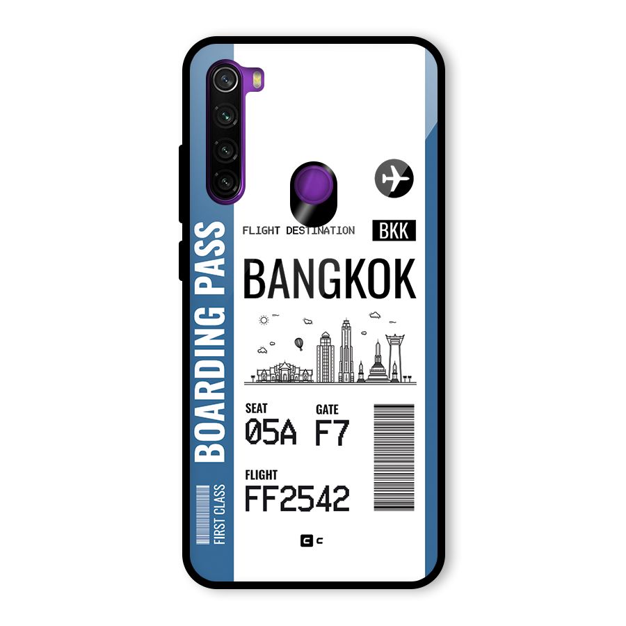 Bangkok Boarding Pass Glass Back Case for Redmi Note 8