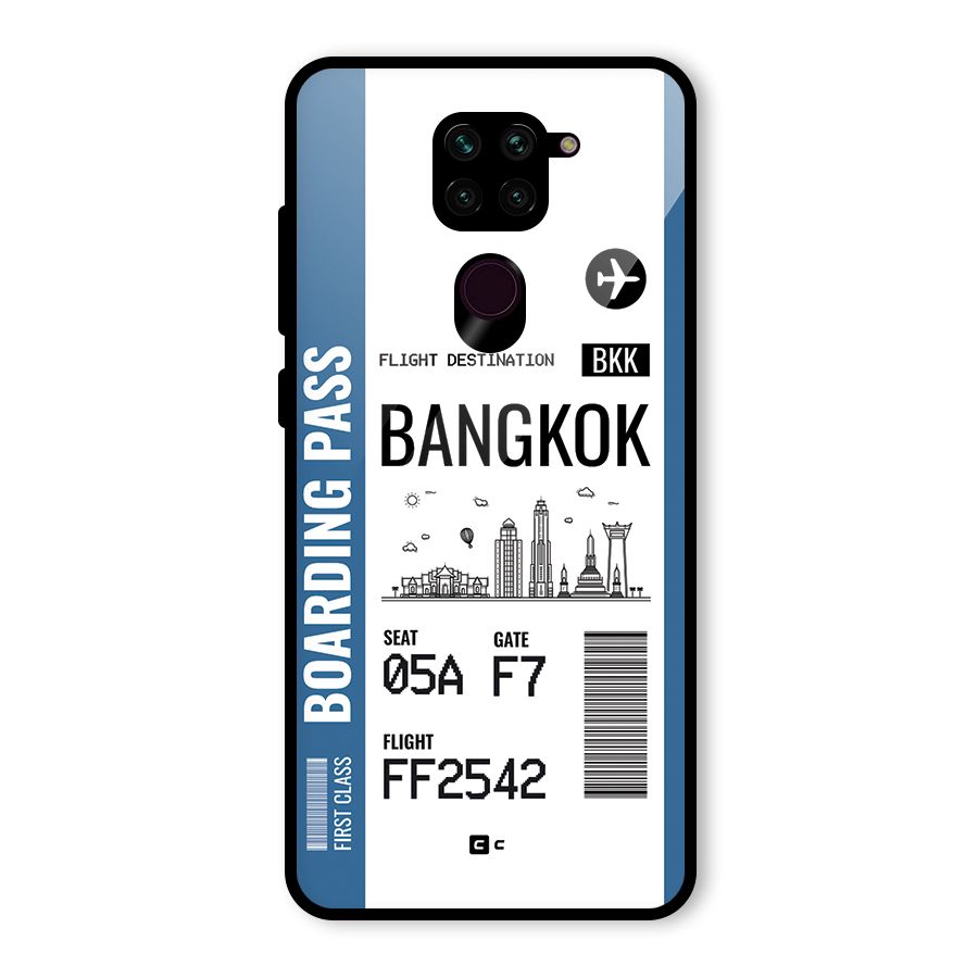 Bangkok Boarding Pass Glass Back Case for Redmi Note 9