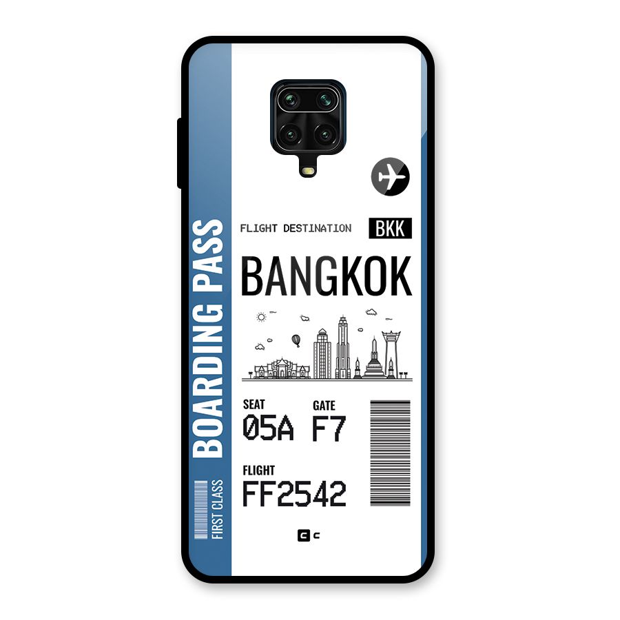 Bangkok Boarding Pass Glass Back Case for Redmi Note 9 Pro