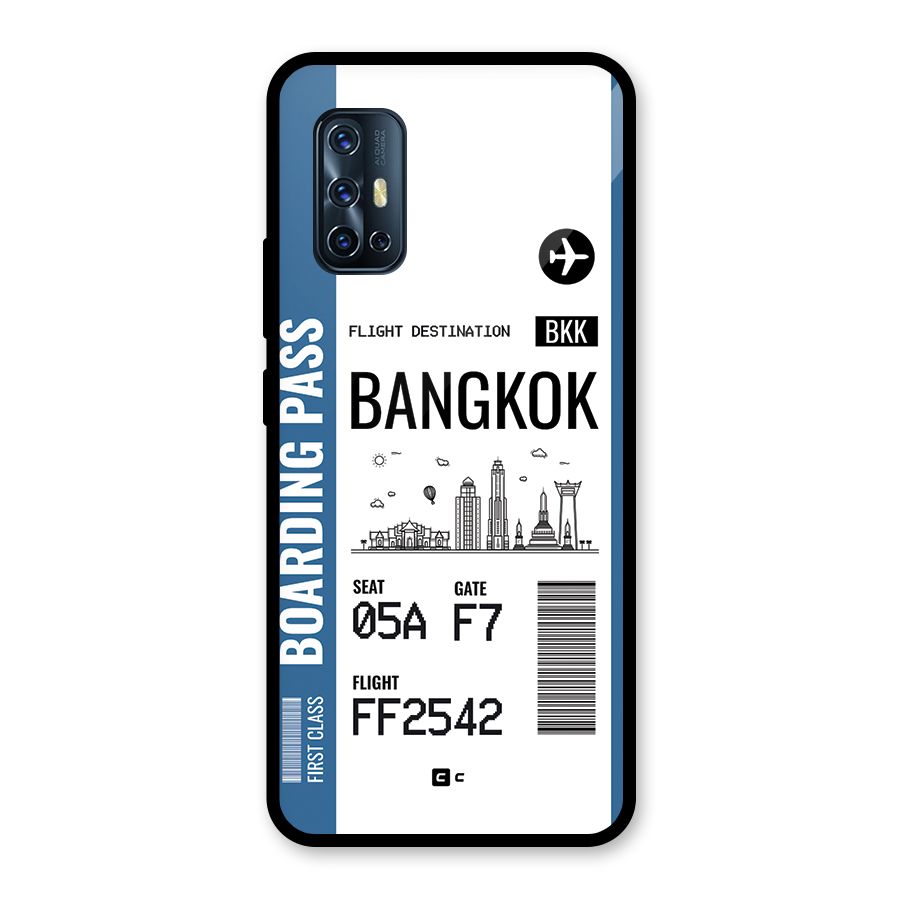 Bangkok Boarding Pass Glass Back Case for Vivo V17