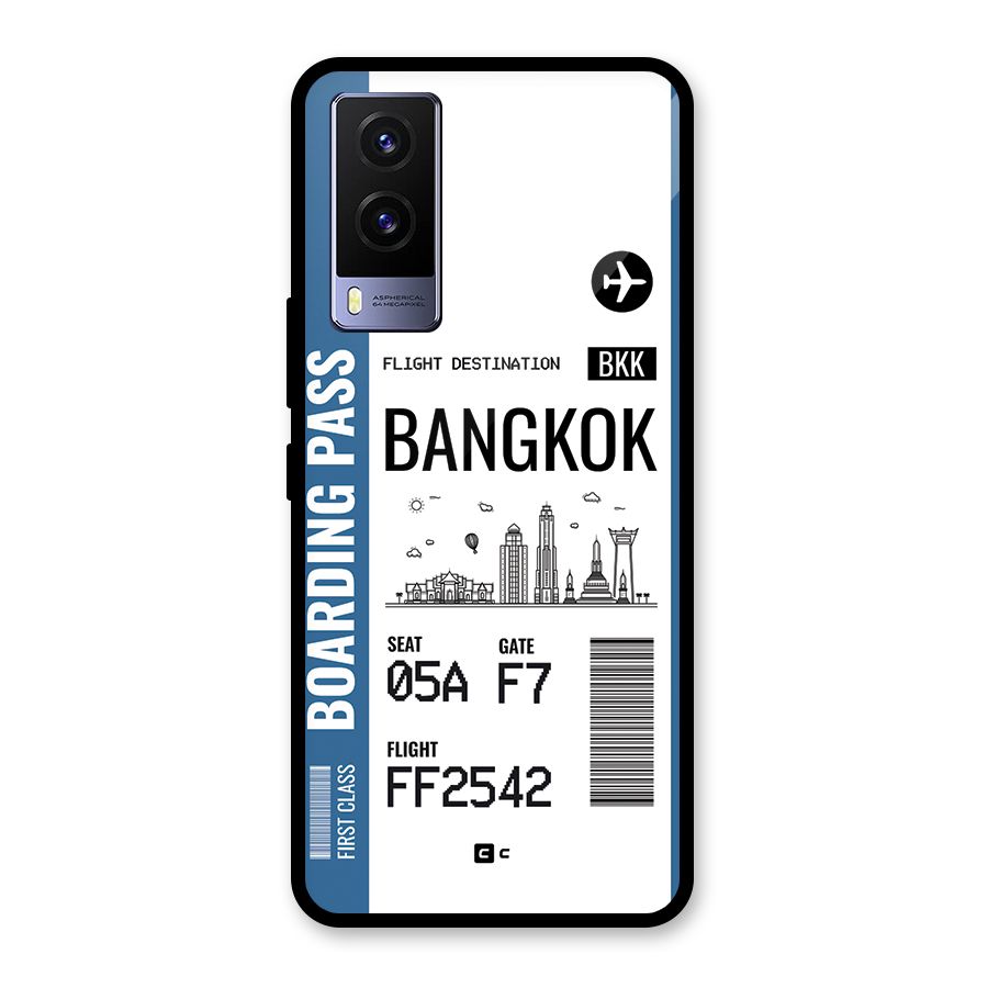 Bangkok Boarding Pass Glass Back Case for Vivo V21e 5G