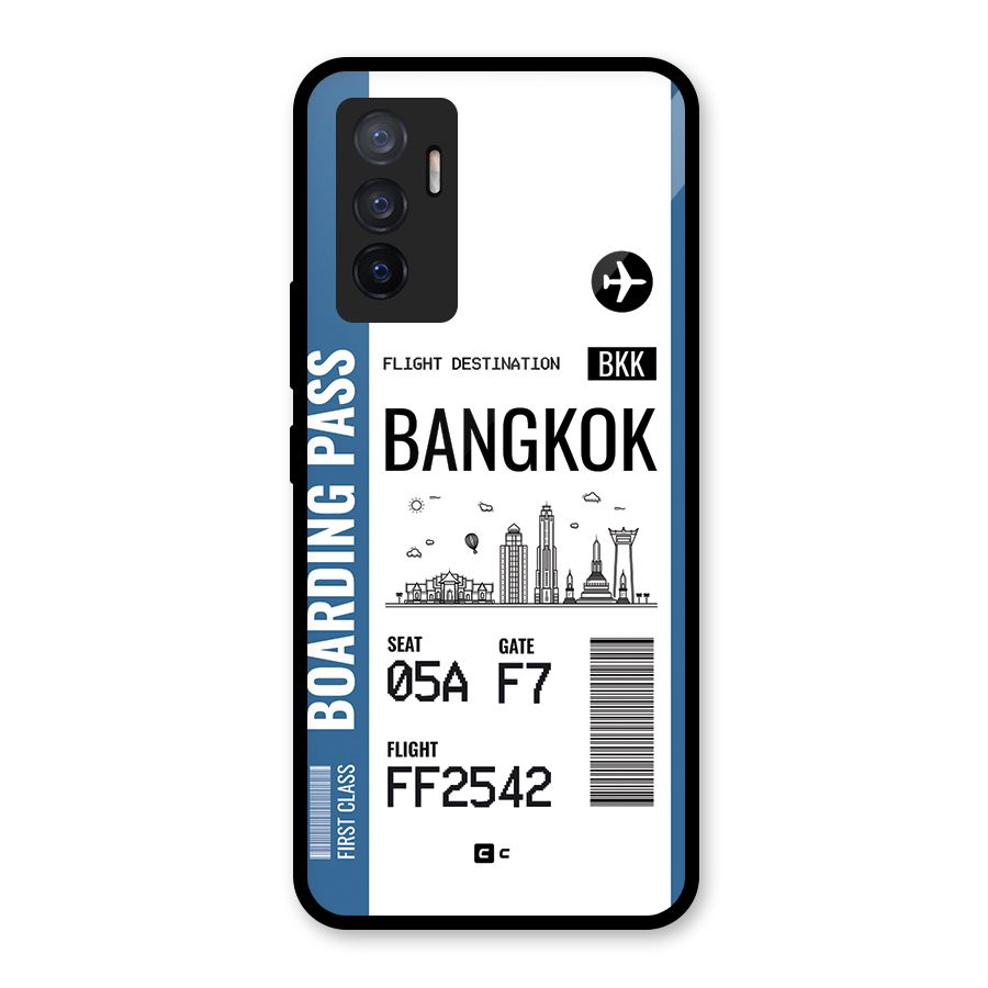 Bangkok Boarding Pass Glass Back Case for Vivo V23e