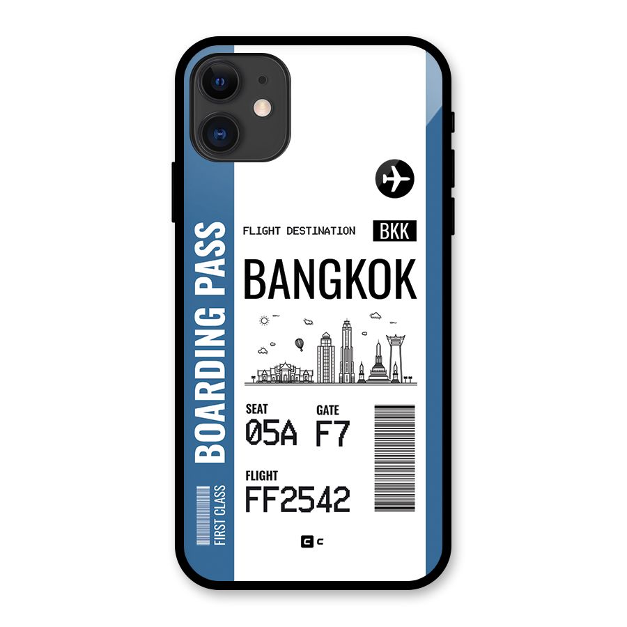 Bangkok Boarding Pass Glass Back Case for iPhone 11