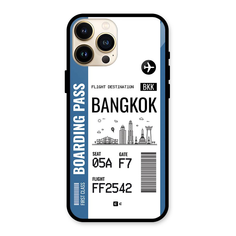Bangkok Boarding Pass Glass Back Case for iPhone 13 Pro Max