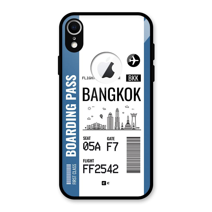 Bangkok Boarding Pass Glass Back Case for iPhone XR Logo Cut