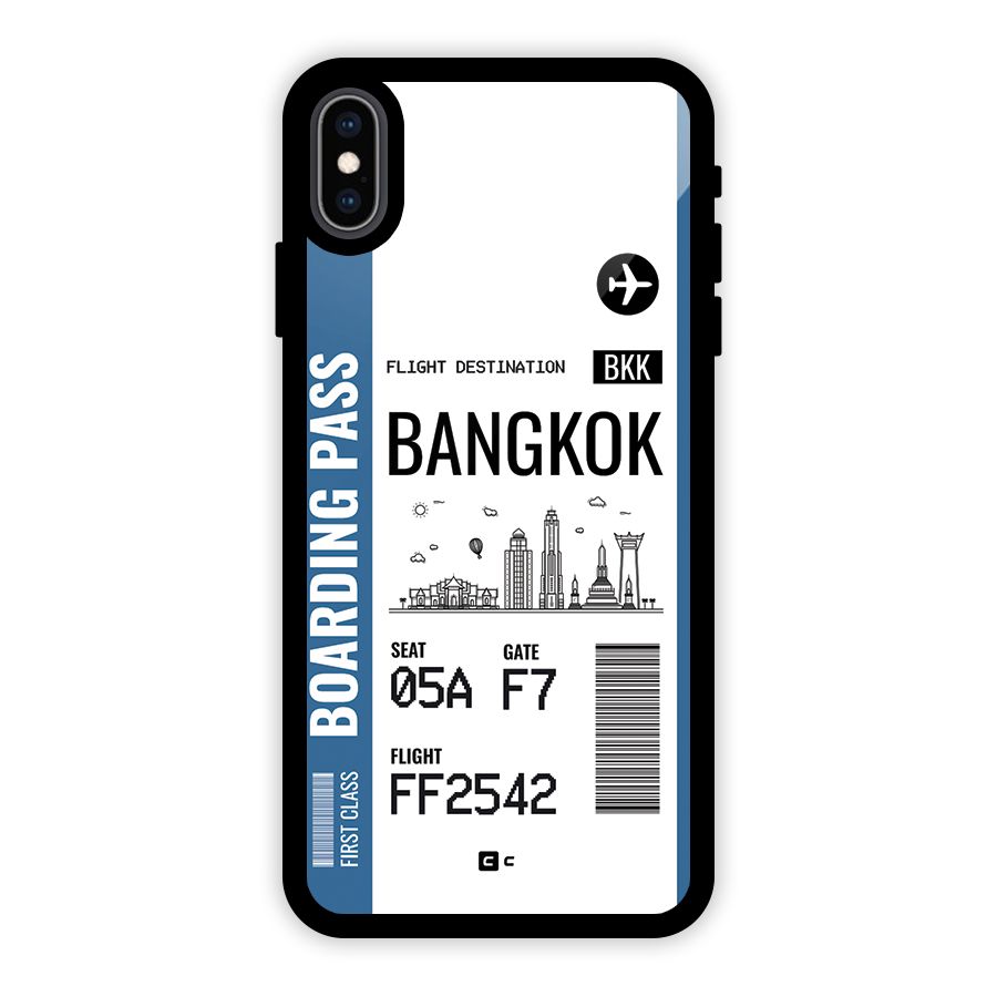 Bangkok Boarding Pass Glass Back Case for iPhone XS Max