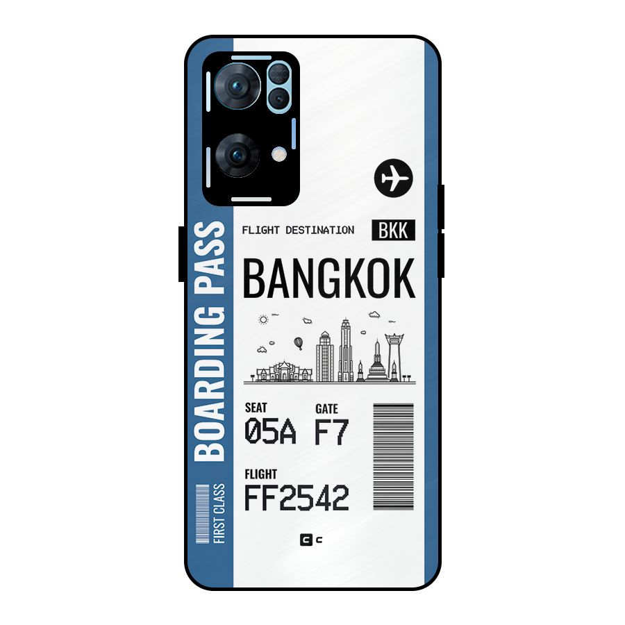 Bangkok Boarding Pass Metal Back Case for Oppo Reno7 Pro 5G