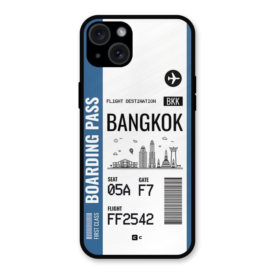 Bangkok Boarding Pass Metal Back Case for iPhone 15 Plus