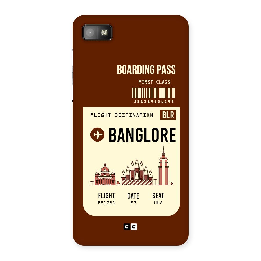 Banglore Boarding Pass Back Case for Blackberry Z10