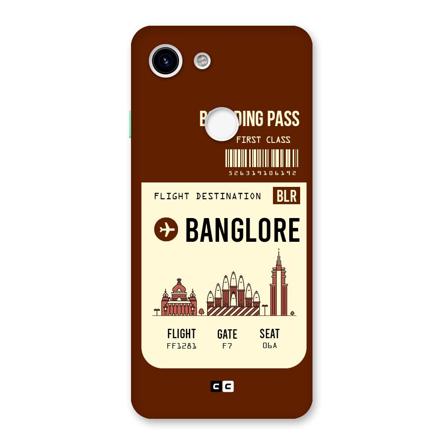 Banglore Boarding Pass Back Case for Google Pixel 3