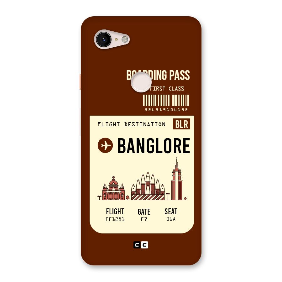 Banglore Boarding Pass Back Case for Google Pixel 3 XL