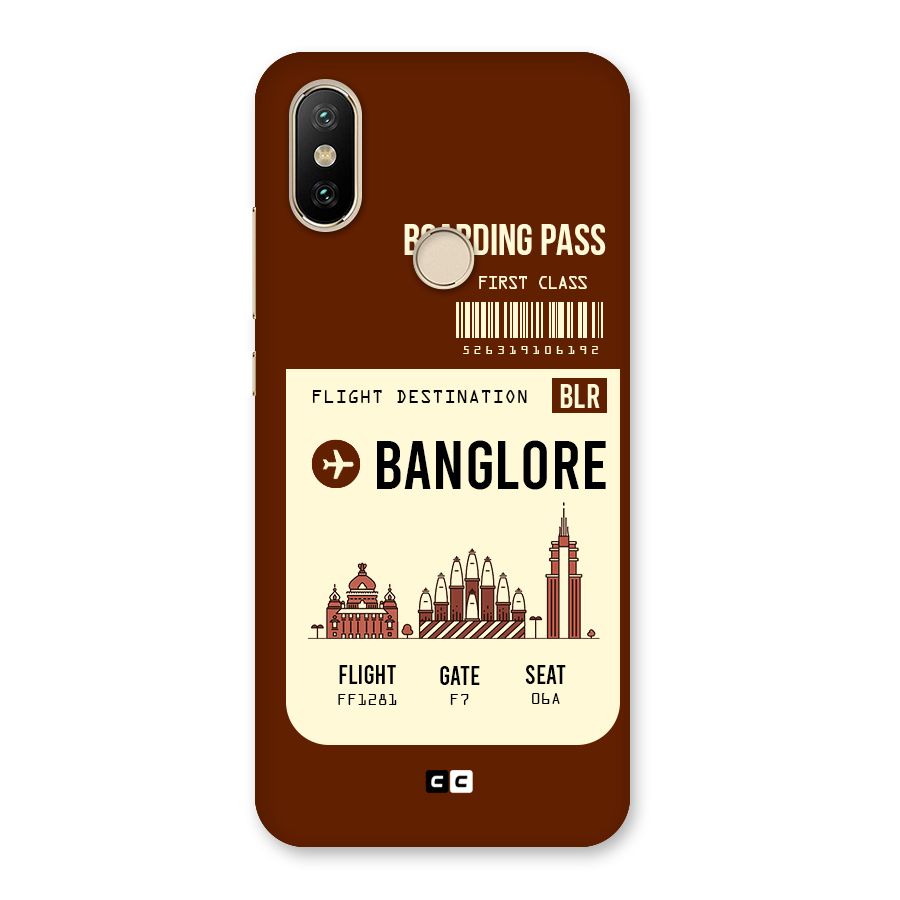 Banglore Boarding Pass Back Case for Mi A2