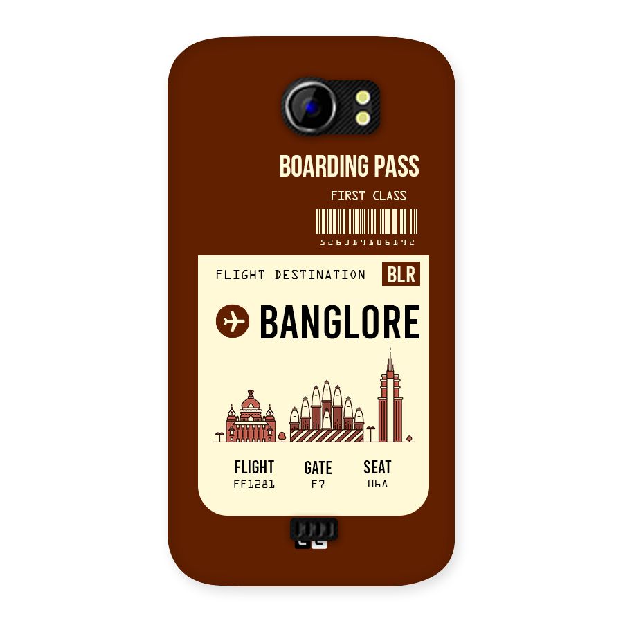 Banglore Boarding Pass Back Case for Micromax Canvas 2 A110