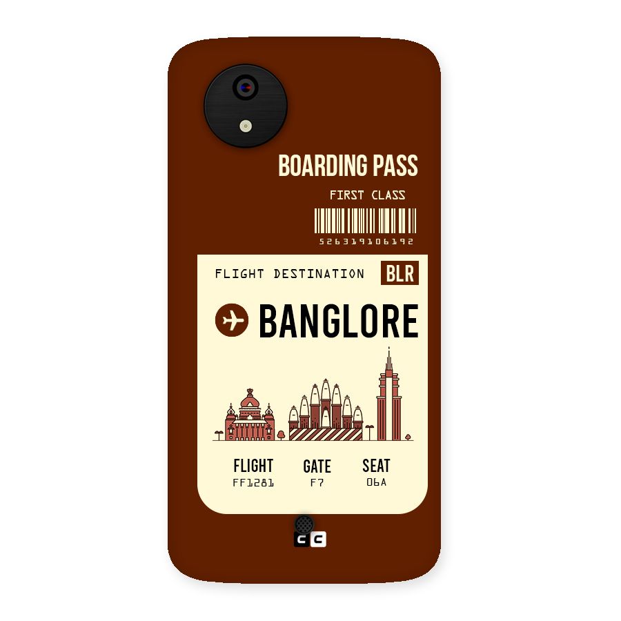 Banglore Boarding Pass Back Case for Micromax Canvas A1