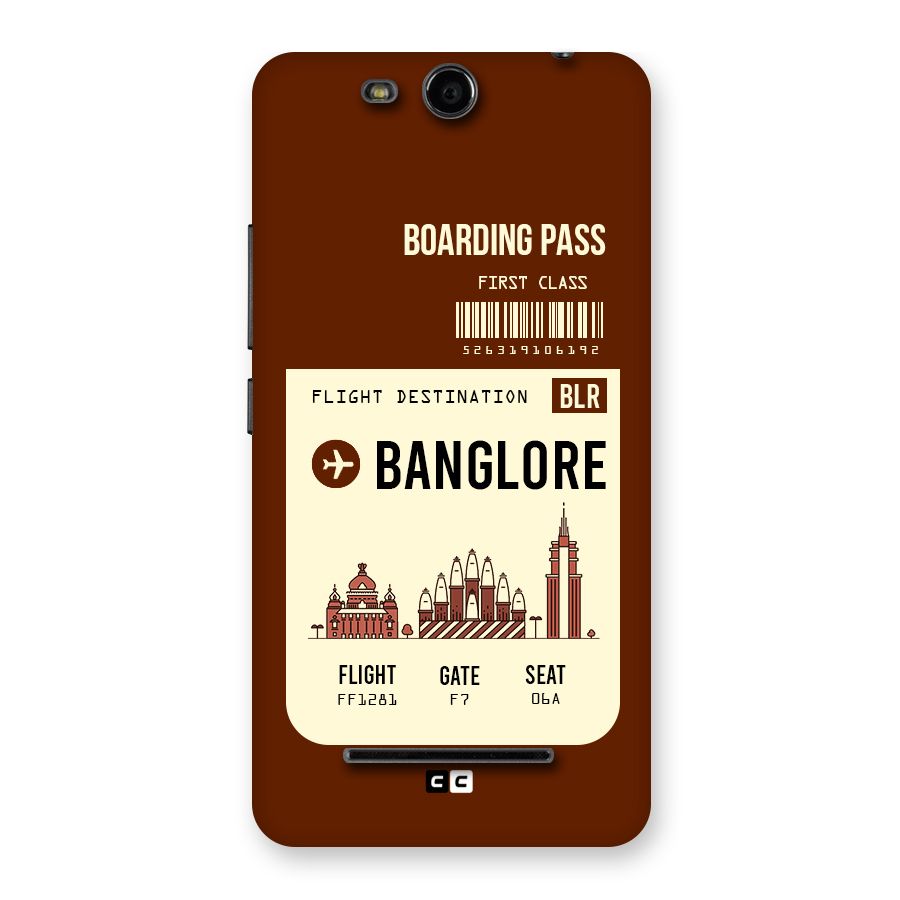 Banglore Boarding Pass Back Case for Micromax Canvas Juice 3 Q392