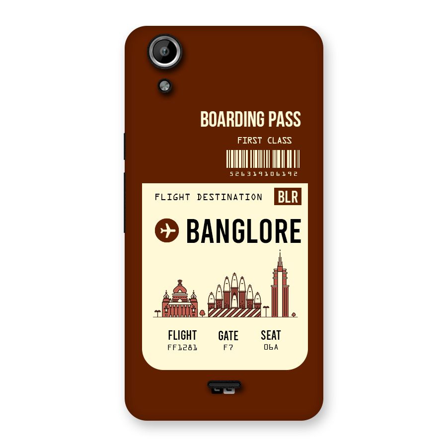 Banglore Boarding Pass Back Case for Micromax Canvas Selfie Lens Q345
