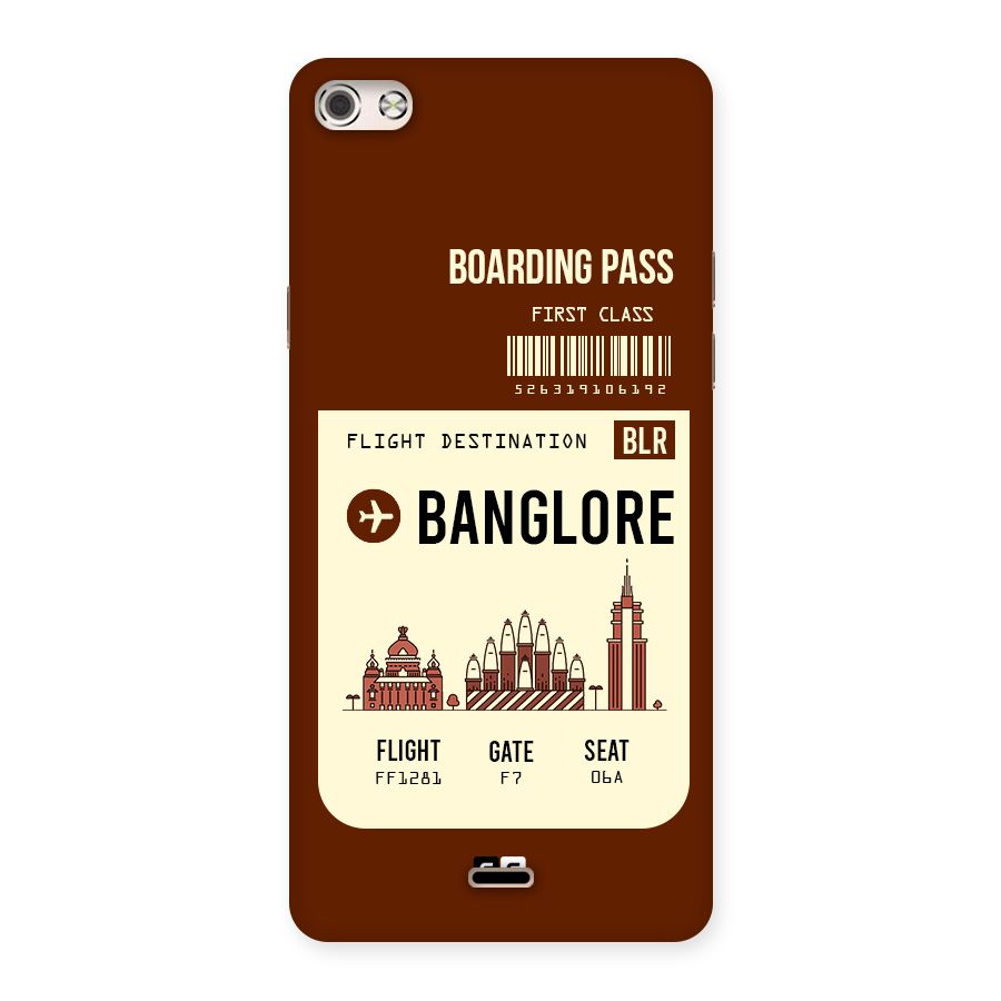 Banglore Boarding Pass Back Case for Micromax Canvas Silver 5