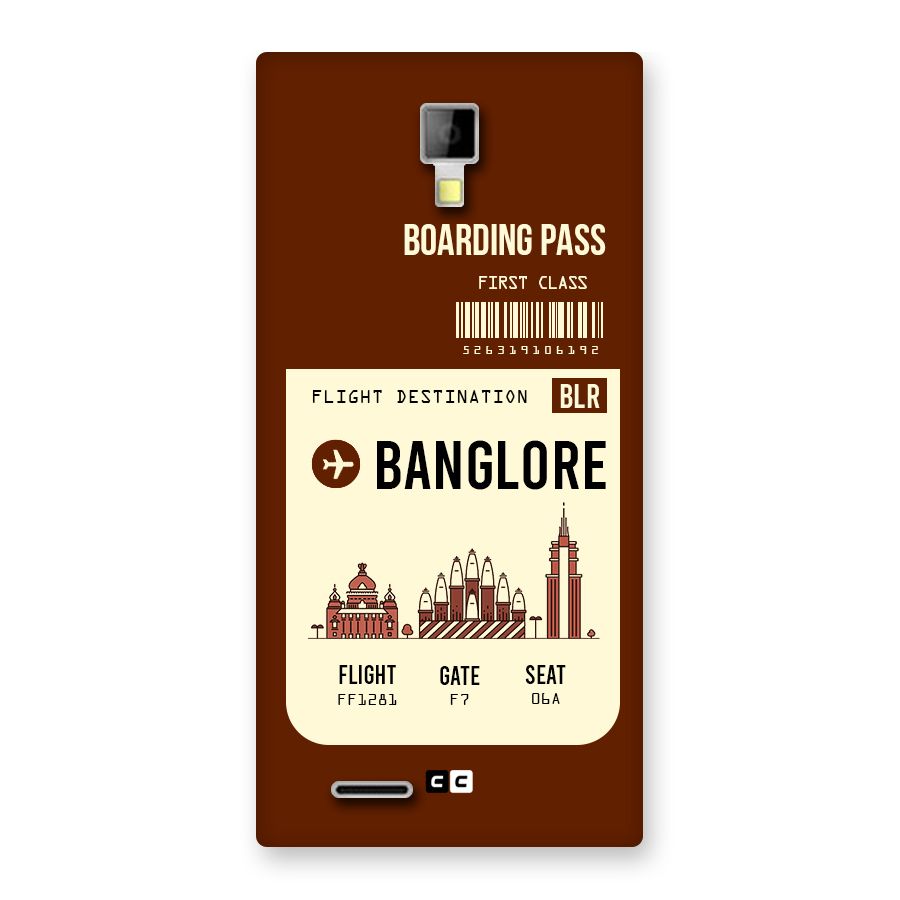 Banglore Boarding Pass Back Case for Micromax Canvas Xpress A99