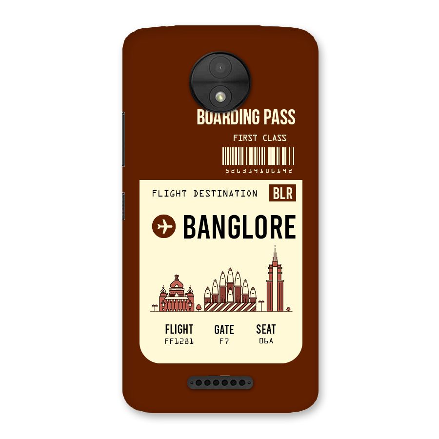Banglore Boarding Pass Back Case for Moto C