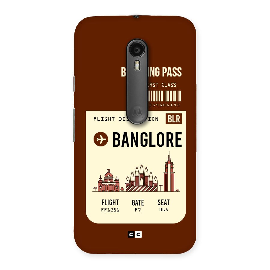 Banglore Boarding Pass Back Case for Moto G3